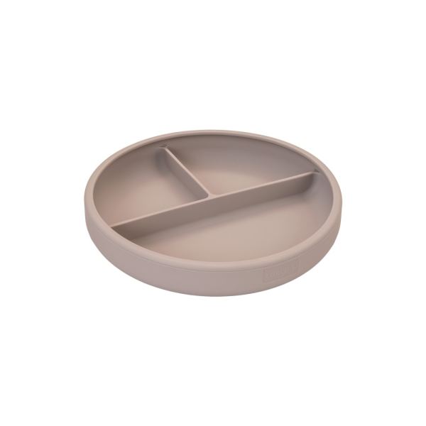 PLATO COMPARTIMENTOS VENTOSA BEBE SILICONA PLATINO GRIS - LURCH