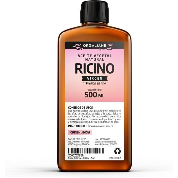 ACEITE DE RICINO BIO PRIMERA PRESION EN FRIO 500ML